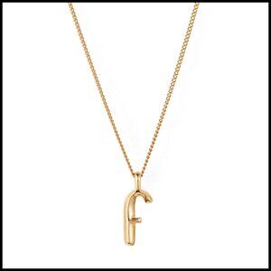 Gold Monogram Pendant Necklace Elegant Minimal Adjustable Chain Custom Letters